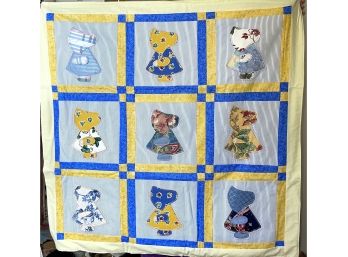 41' X 41' New Handmade Quilt With Colonial Girl