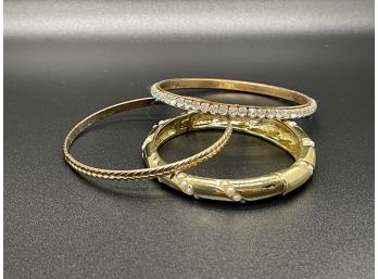 Lot Of 3 Gold Tone Bracelets