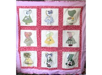 41' X '41 New Handmade Quilt With Colonial Girl