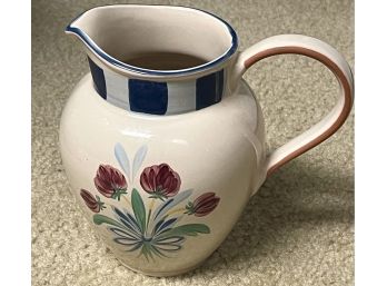 Lenox Poppies On Blue Terra Cotta Pitcher