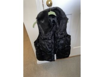 XL Black Faux Fur Rachel Zoe RLZ Vest.