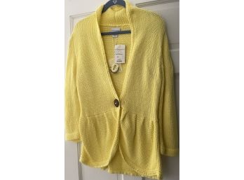 NWT Soft Surroundings Yellow Knit Sweater Size S/M