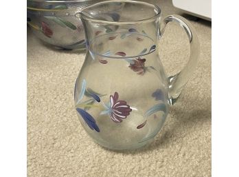 8' Glass Lenox Painted Pitcher