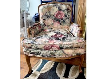 French Country Floral Bergere Chair