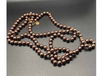 RJ Graziano Costume Jewelry Beaded Copper/Chocolate Pearl Necklace