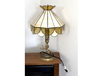 Vintage Tiffany Style Stain Glass Table Lamp