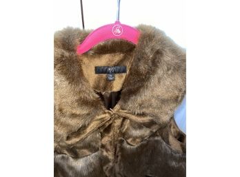 Rachael Zoe RLZ Worn Once Brown Faux Fur Vest XL