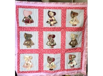 41' X 41' Handmade Quilt With Colonial Girls