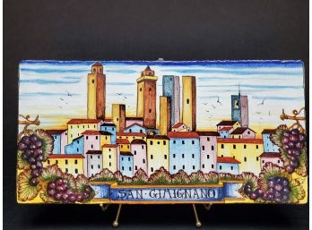 Very Pretty Hand Painted La Terracotta San Gimignano Painted Stone Wall Art