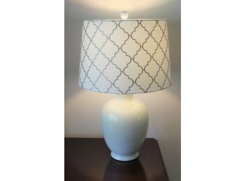 Cream Colored Porcelain Ginger Jar Table Lamp With Shade