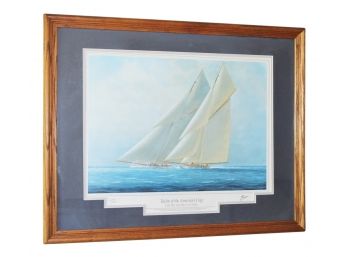 Framed, Signed Yachts Of The Americas Cup The Big Racing Cutters Tim Thompson Special Edition Print