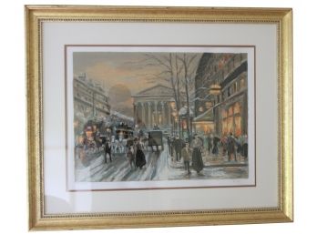 Professionally Framed Pencil Signed & Numbered 345 Of 395 Serigraph By Andre Boyer - Parisian River