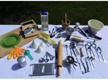 Mixed Lot Of Kitchen Items Including The ULU Factory Knife Of The Artic Made In USA And More.