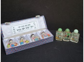 Beautiful Chinese Perfume & Reverse Painted Vintage Opium Bottles