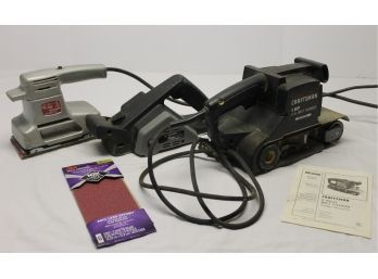 Three Older Model Corded Sanders & Planers - Craftsman, Shopcraft & Black & Decker - Tested Working!