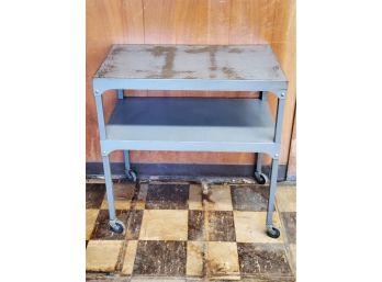 Vintage Industrial Metal Office / Shop Rolling Cart