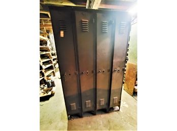 Vintage Hart & Hutchinson Steel Bay Of Four Lockers