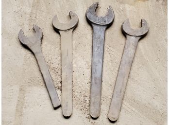 Four Vintage Automotive Truck Forged Steel Heavy Duty Open End Wrenches