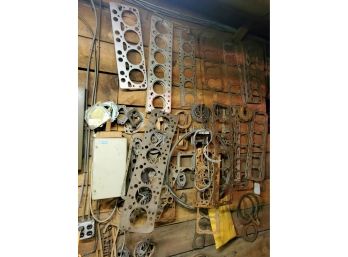 Huge Wall Full Of Truck Engine Gaskets - Artists Take Note!!!