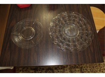 Lot Of  2 Glass Platters