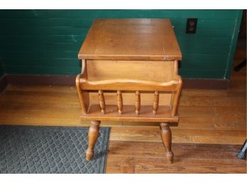 Mid-Century End Table With Magazine Rack