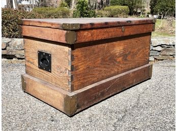 A Vintage Oak Captain's Chest