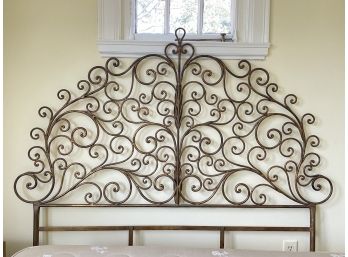 A Vintage Wrought Iron Full Size Headboard