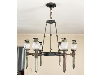 A Vintage Bronze And Brass Chandelier