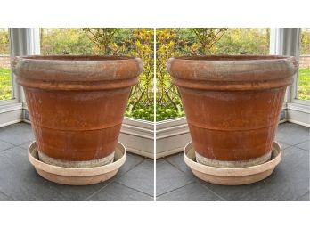 A Pair Of Large Terra Cotta Planters