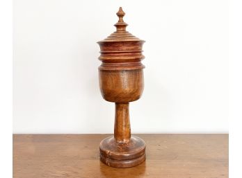 A 19th Century Carved Wood Footed Tobacco Urn