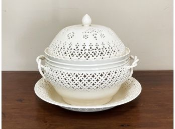 A Vintage Royal Creamware Lidded Tureen And Underplate