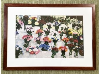 A Framed Needle Art, Floral Still Life