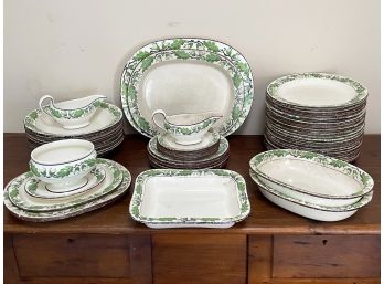 A Large English Late 18th-Early 19th Century Porcelain Dinner Service By Davenport