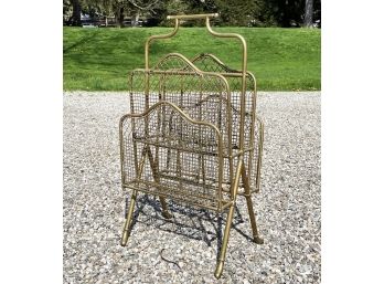 An Antique Brass Magazine Rack