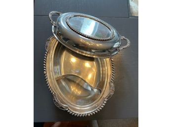 A Silverplate Lidded Serving Plate