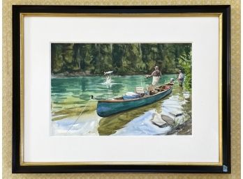 A Fly Fishing Themed Watercolor By C.D. Clarke