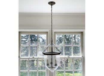 A Large Glass Bell Jar Pendant Light