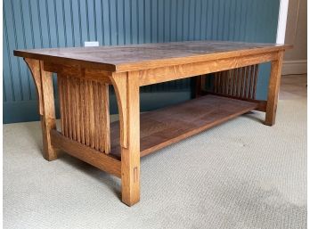 A Vintage Oak Mission Style Coffee Table By Stickley