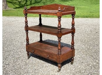 A 19th Century Mahogany Butler's Cart, Or 'Whatnot'