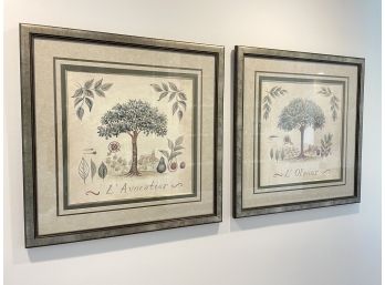 A Pair Of Vintage Bucolic French Prints