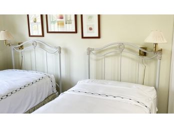 A Pair Of Wrought Iron Twin Size Bedsteads