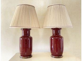 A Pair Of Modern Ceramic Lamps