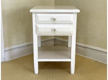 A White Painted Wood Nightstand