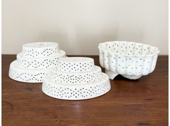 A Group Of 3 Late 18th-Early 19th Century English Creamware Cheese Molds