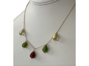 14K Yellow Gold & Murano Glass Necklace