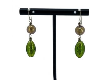 14K Yellow Gold & Murano Glass Earrings