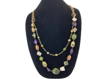 Double-Strand Stone Necklace