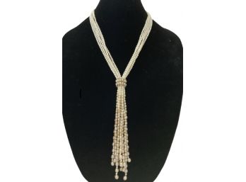 Freshwater Pearl Slide Tassel Necklace