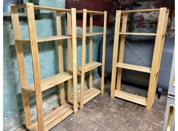 Three IKEA Pine Pantry Shelves