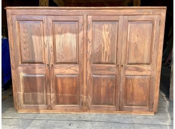 Large Double Double Door Oak Storage Cabinet